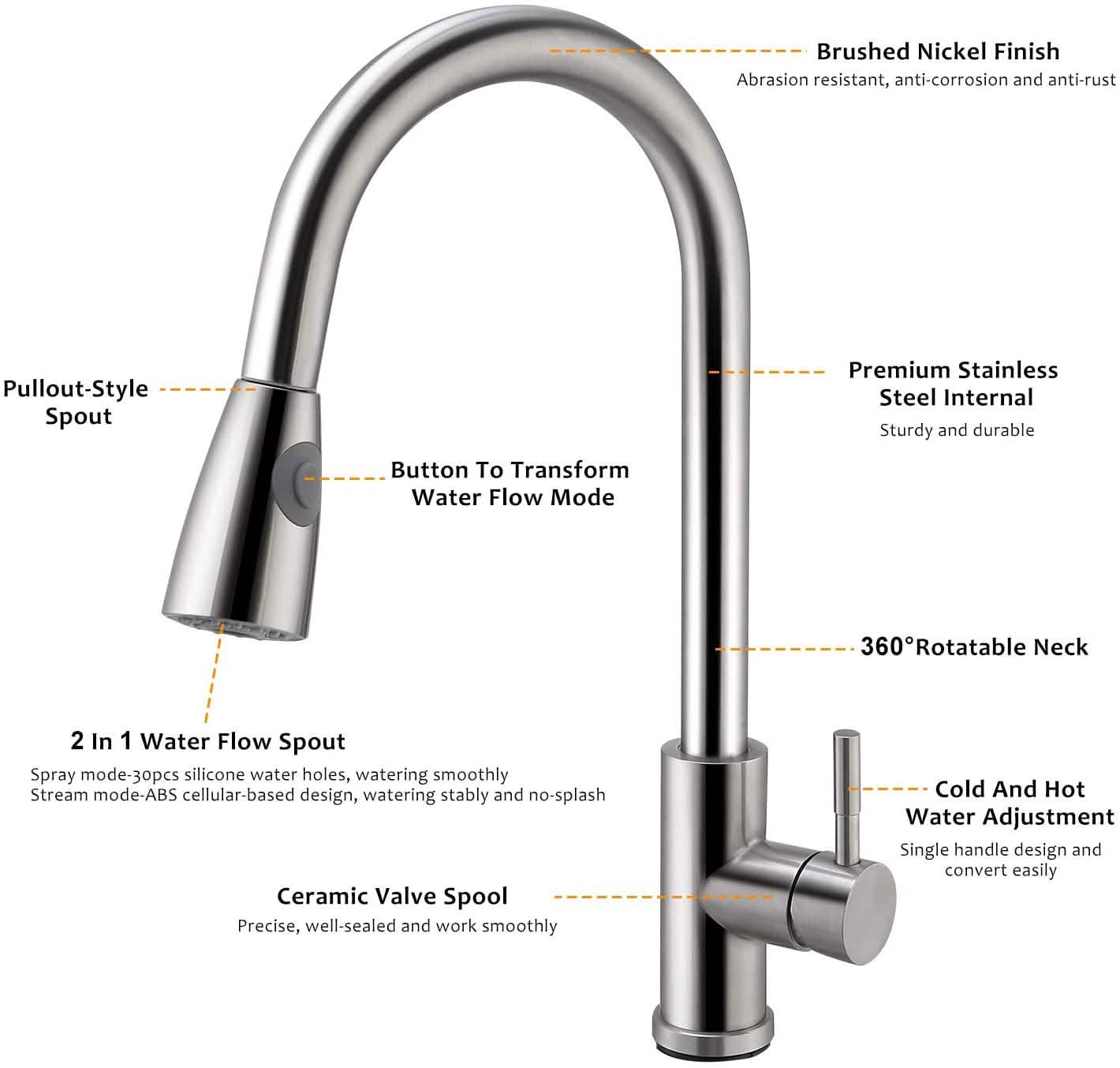 Kitchen Faucets Single Handle Kitchen DailySale