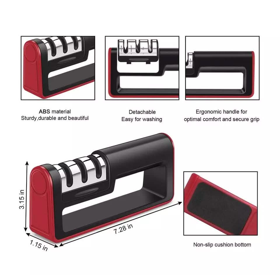 Knife Sharpener Professional Ceramic Tungsten Kitchen Sharpening System Tool DailySale