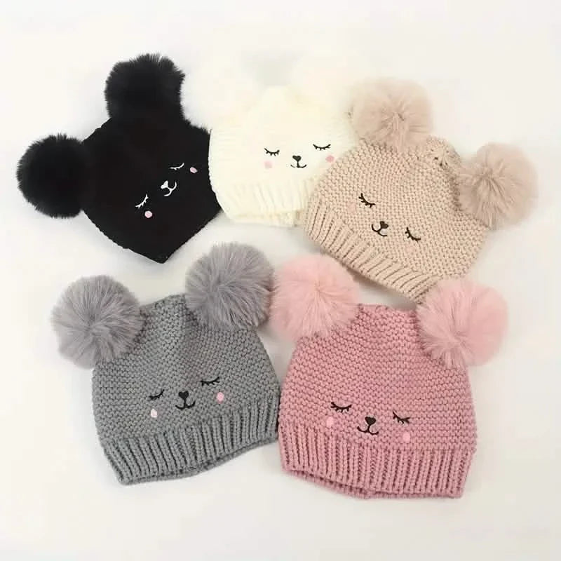 Knitted Beanie Hat, Cute Cold-proof Winter Hat For 6-24 Months Baby Girls DailySale