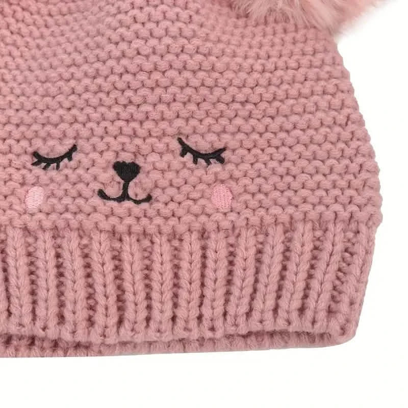 Knitted Beanie Hat, Cute Cold-proof Winter Hat For 6-24 Months Baby Girls DailySale