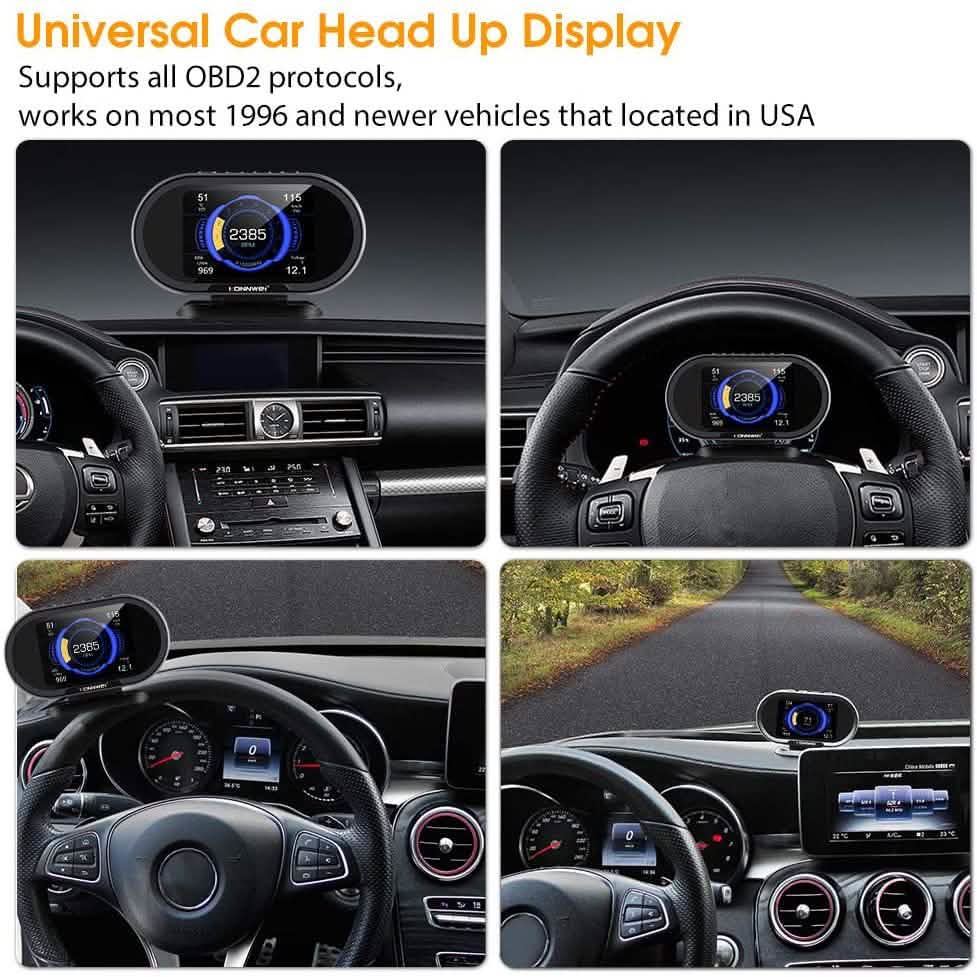 KONNWEI KW206 Car OBD2 HUD Digital Meter RPM Gauge DailySale