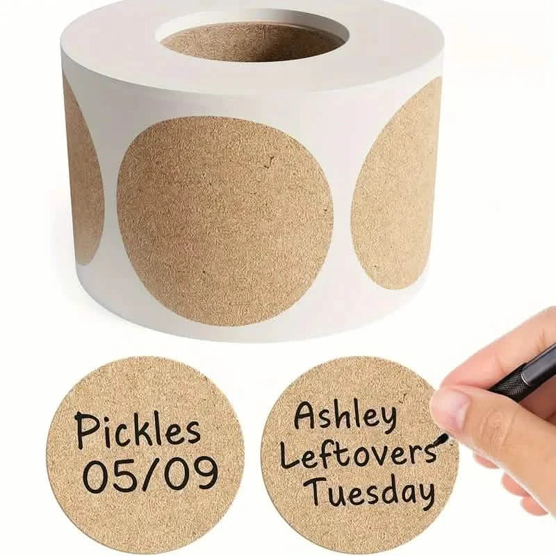 Kraft Paper Round Self-adhesive Label Paper Item Classification Name Stickers Personalized Labels DailySale