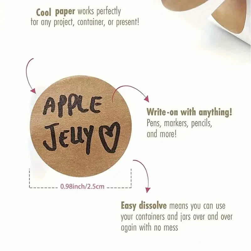 Kraft Paper Round Self-adhesive Label Paper Item Classification Name Stickers Personalized Labels DailySale
