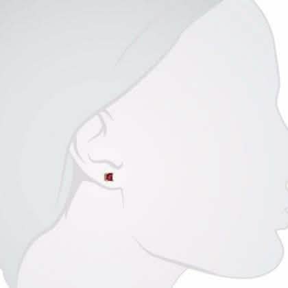 Lab-Created Ruby 10k Gold Plated Red Ruby Stud Earrings DailySale