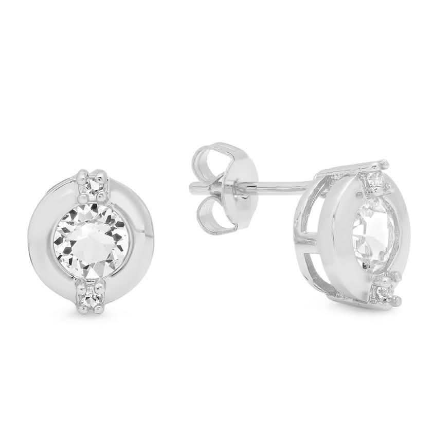 Ladies 18k White Gold Plated Earrings Adorned With Swarovski Crystals DailySale
