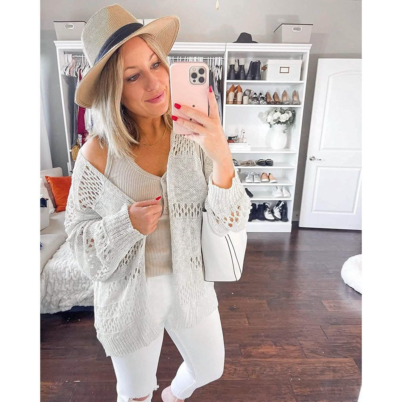 Ladies Crochet Cardigan Sweater DailySale