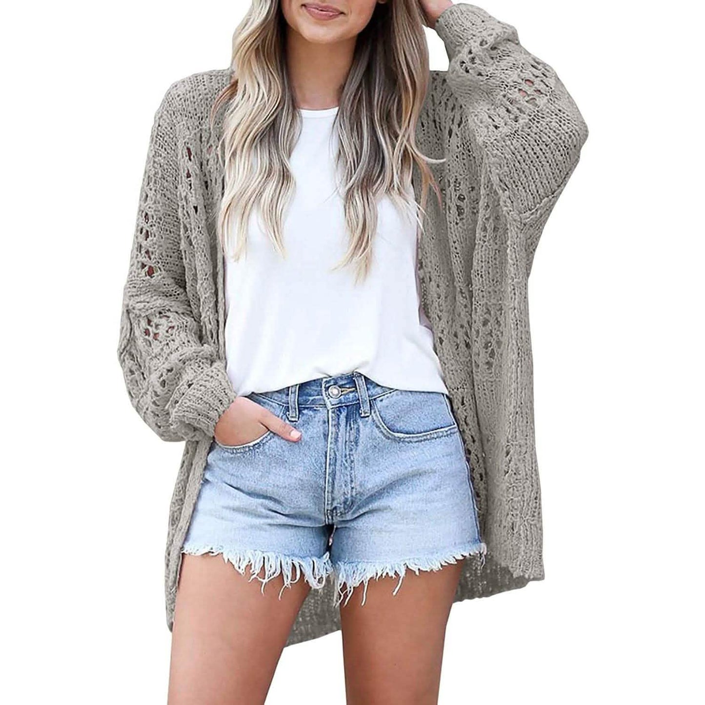 Ladies Crochet Cardigan Sweater DailySale