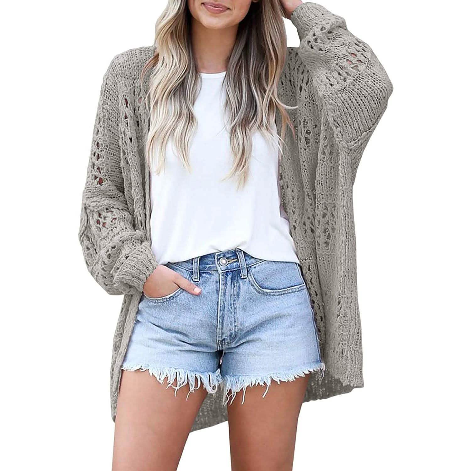 Ladies Crochet Cardigan Sweater DailySale