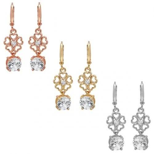 Ladies Simulated Diamond Flower Drop Earrings DailySale