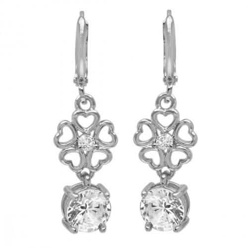 Ladies Simulated Diamond Flower Drop Earrings DailySale