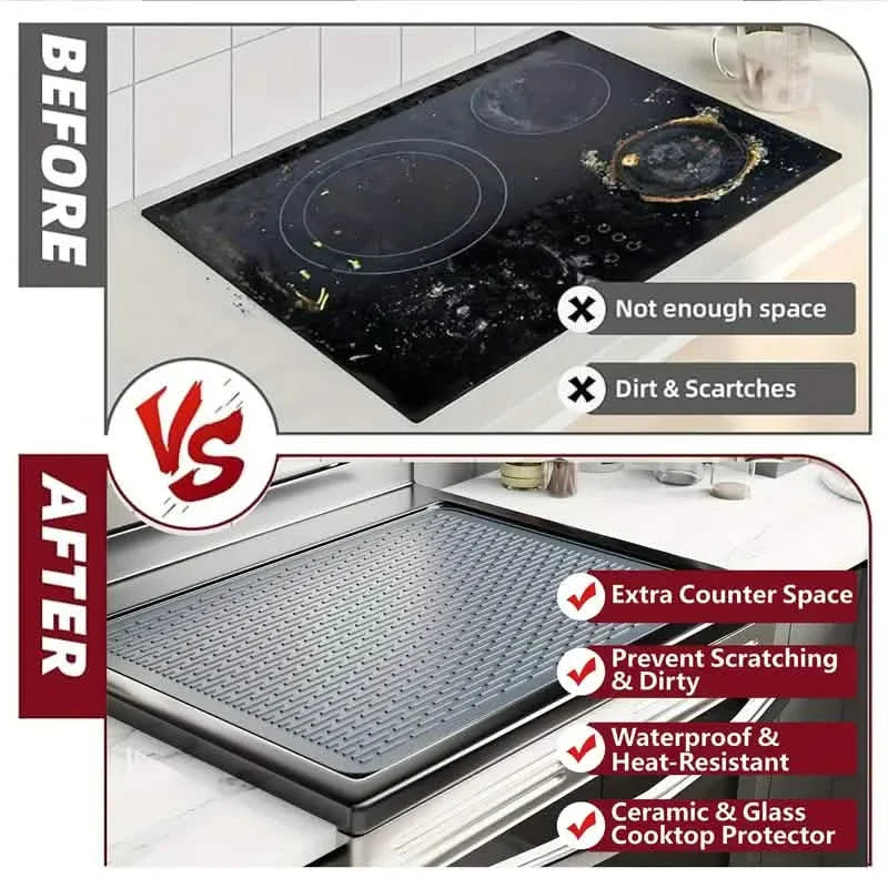 Large 28x20 Inch Non-Slip Silicone Stovetop Protector, Kitchen Countertop Cover DailySale