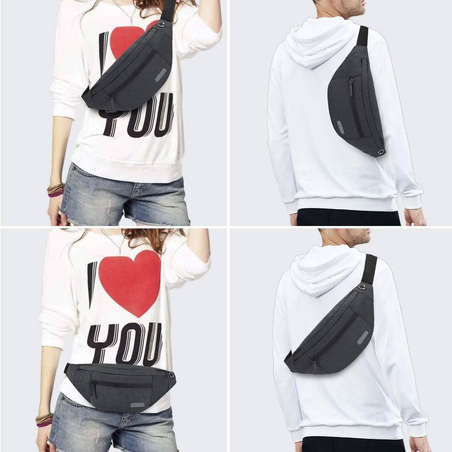 Large Crossbody Fanny Pack with 4-Zipper Pockets DailySale