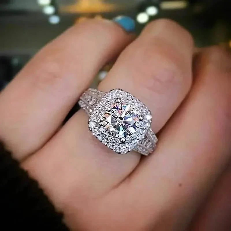 Large Oval Women Synthetic Zirconia Wedding Rings DailySale