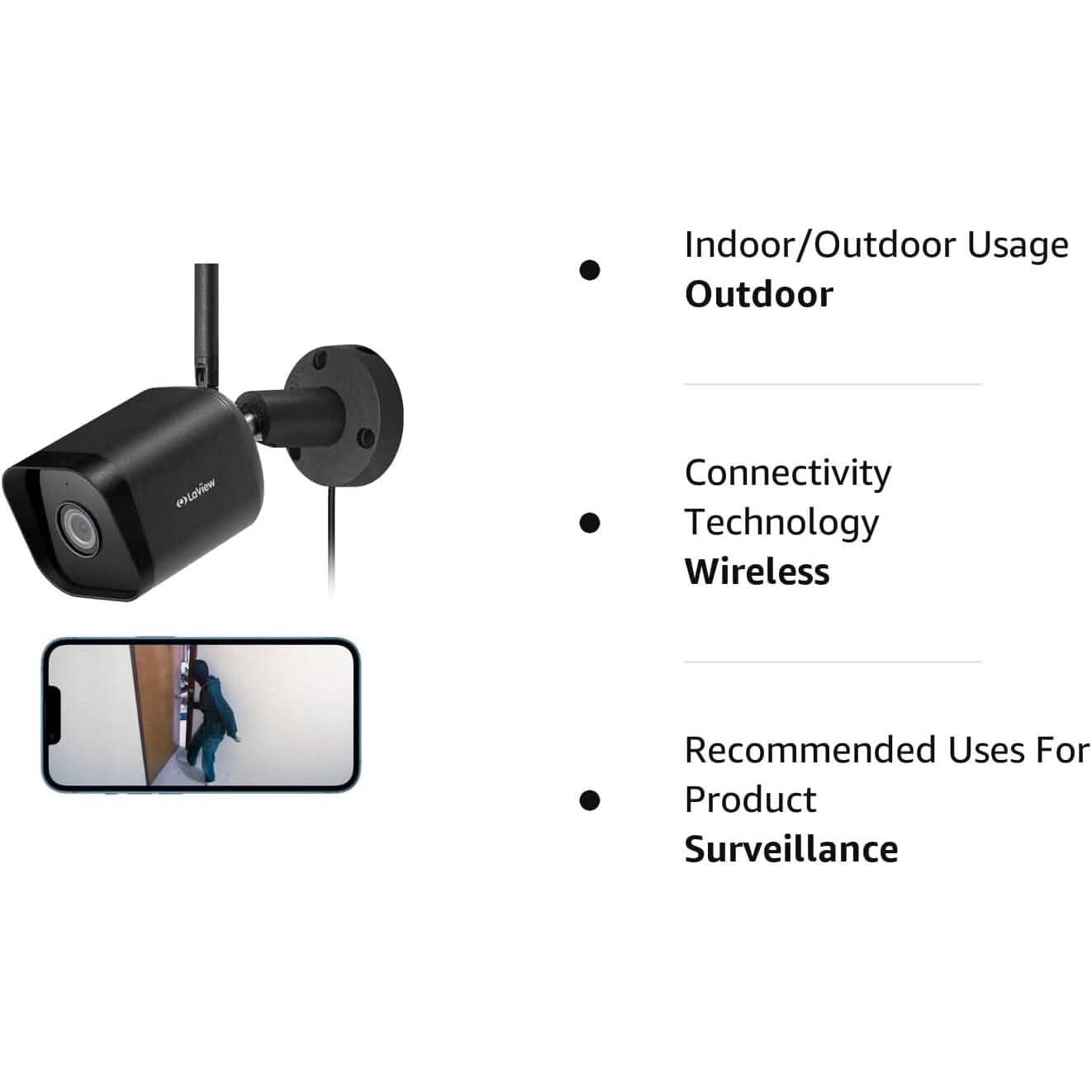 LaView Security Camera Outdoor 1080P HD Wi-Fi Camera  (Refurbished) DailySale