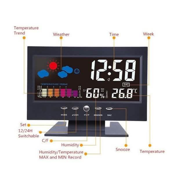 LCD Color Screen Digital Backlight Snooze Alarm Clock DailySale