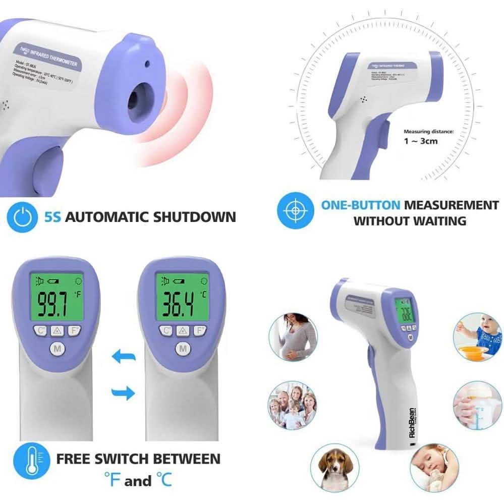 LCD Digital Non-Contact Forehead Infrared Thermometer DailySale