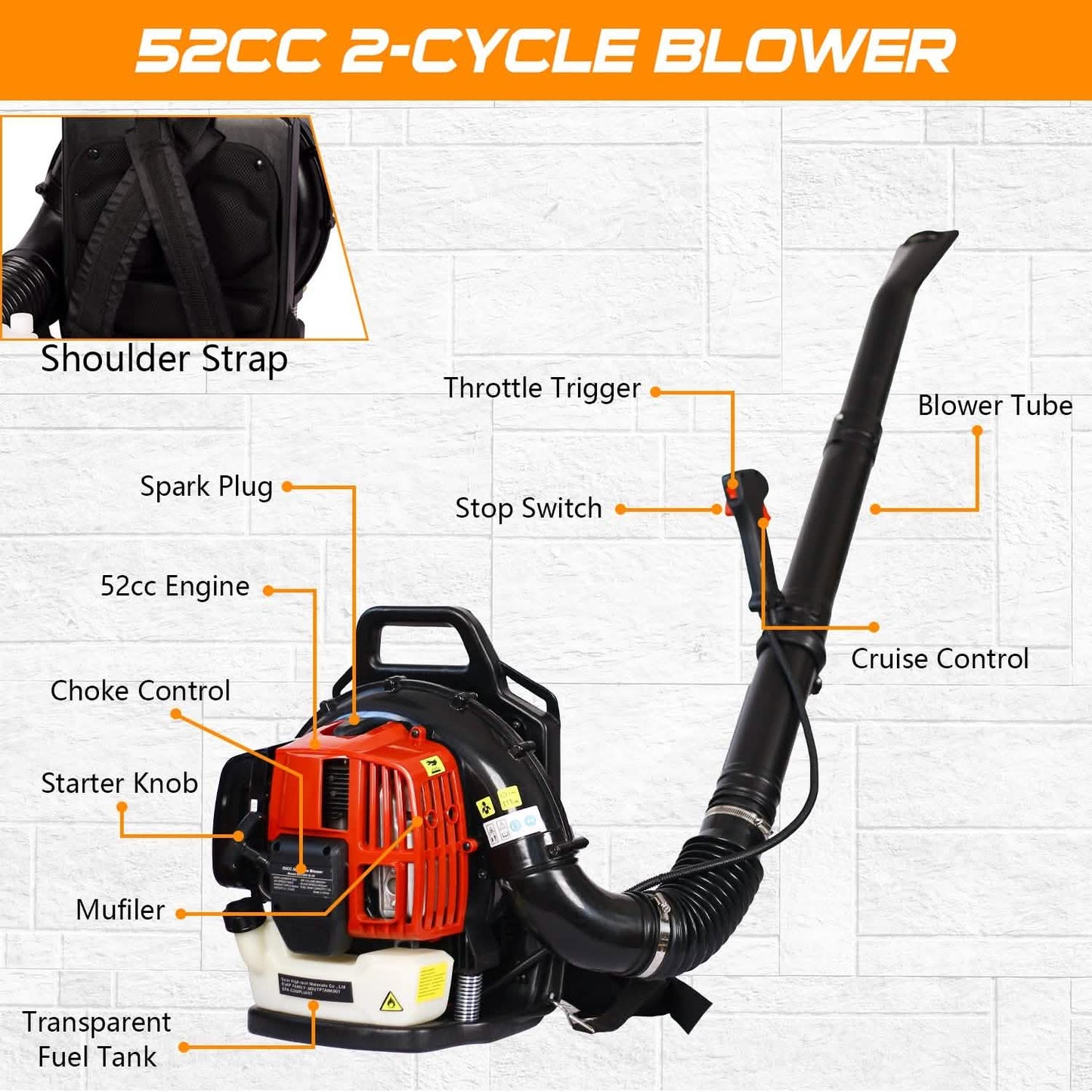 Leaf Blower Gas Powered Backpack DailySale