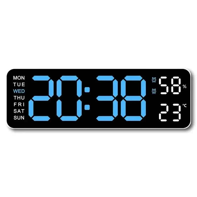 LED Digital Wall Clock with Large Display, Temperature & Humidity, Auto Light Sensor DailySale