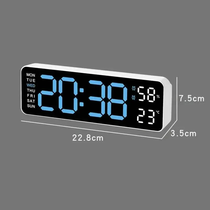 LED Digital Wall Clock with Large Display, Temperature & Humidity, Auto Light Sensor DailySale