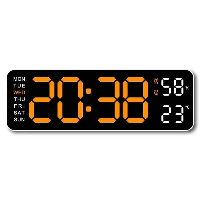 LED Digital Wall Clock with Large Display, Temperature & Humidity, Auto Light Sensor DailySale
