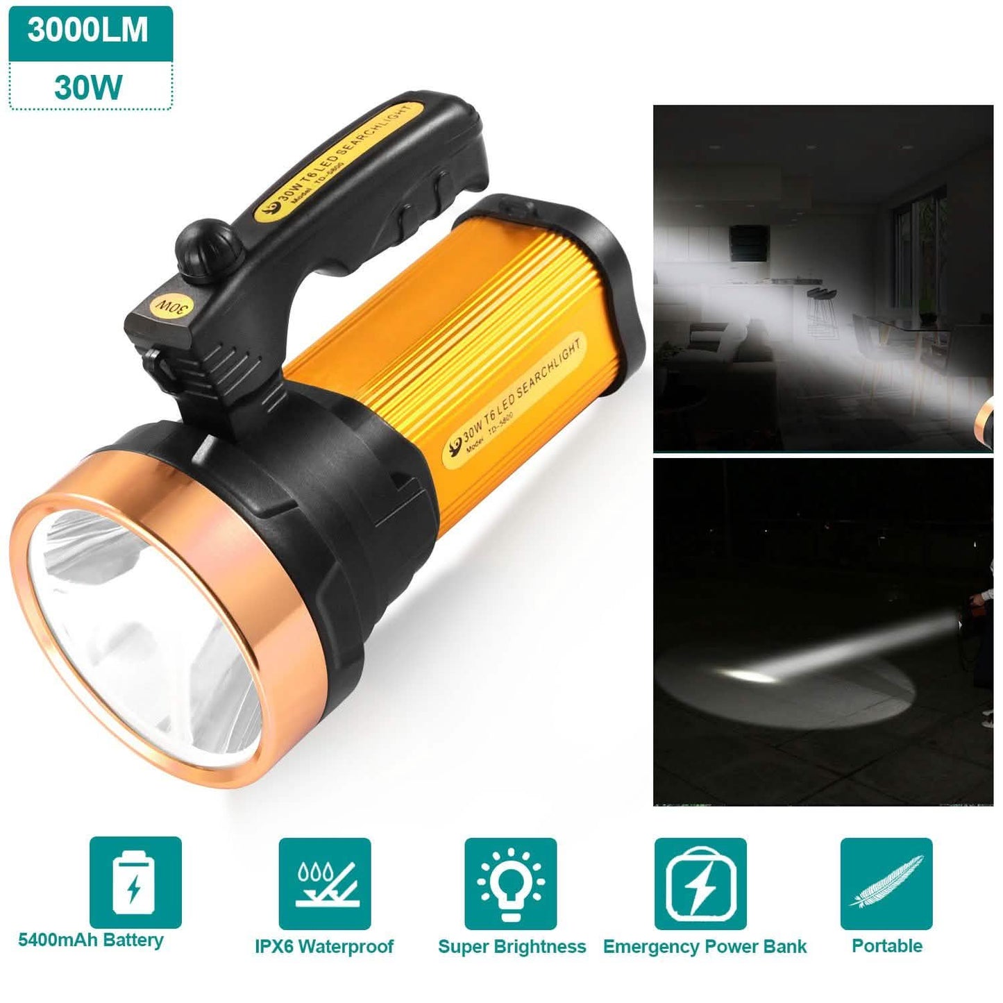 LED Flashlights IPX6 Waterproof Handheld Night Lights DailySale