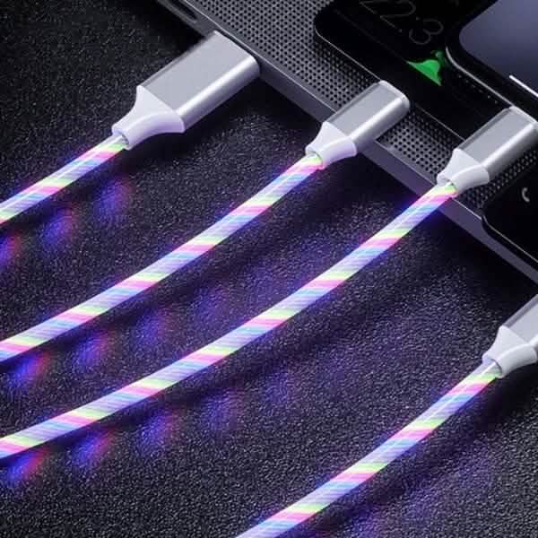 LED Light USB Charger Cable 3-in-1 Fast Charging DailySale