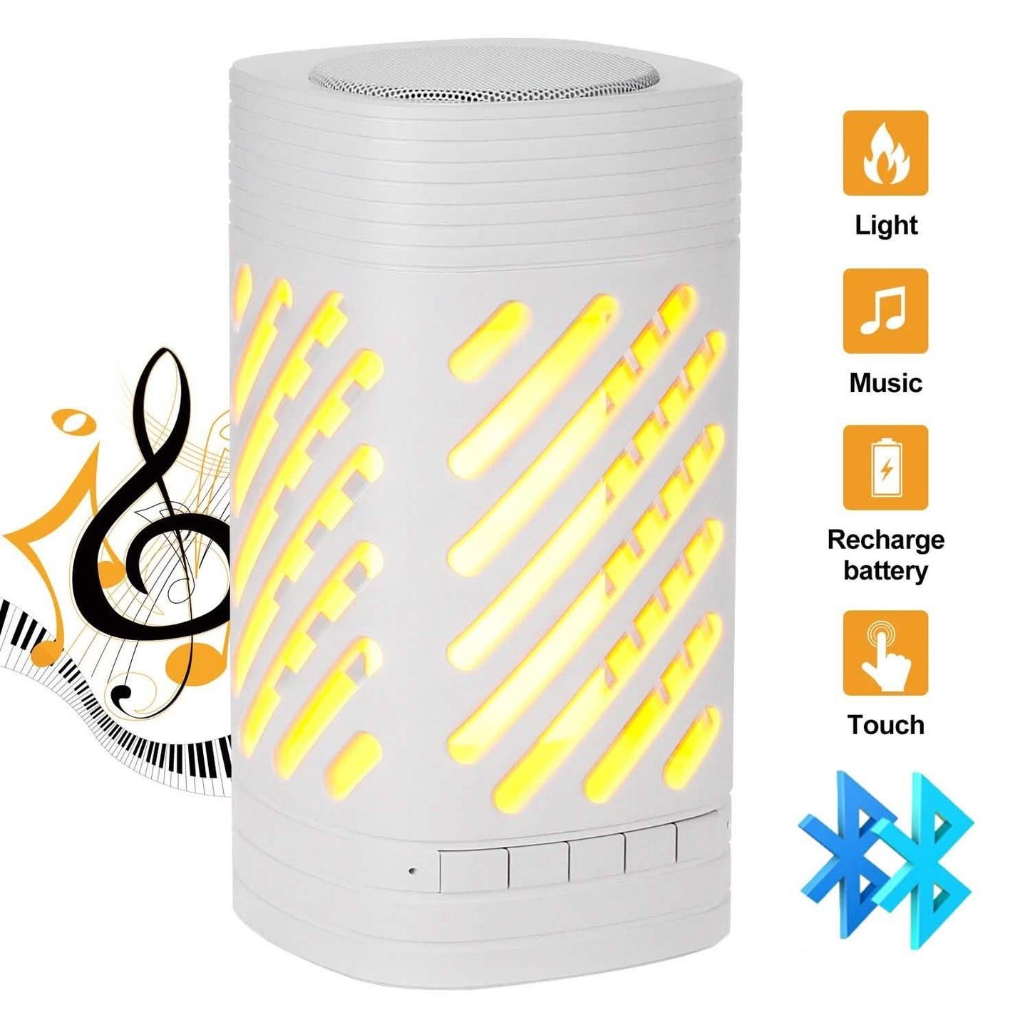 LED Smart Touch Bluetooth Speaker Rechargeable Camping Lamp DailySale