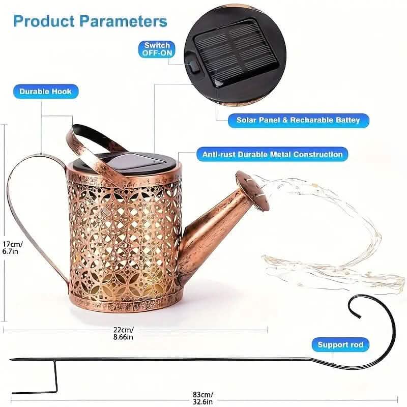 LED Watering Can Fairy Teapot Solar String Lights DailySale