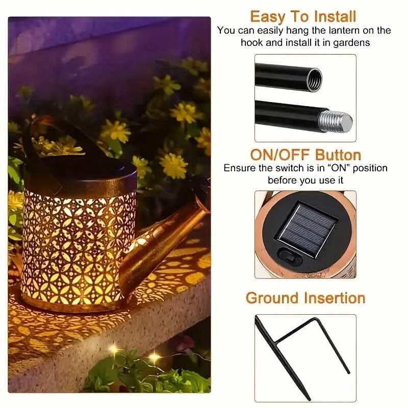 LED Watering Can Fairy Teapot Solar String Lights DailySale