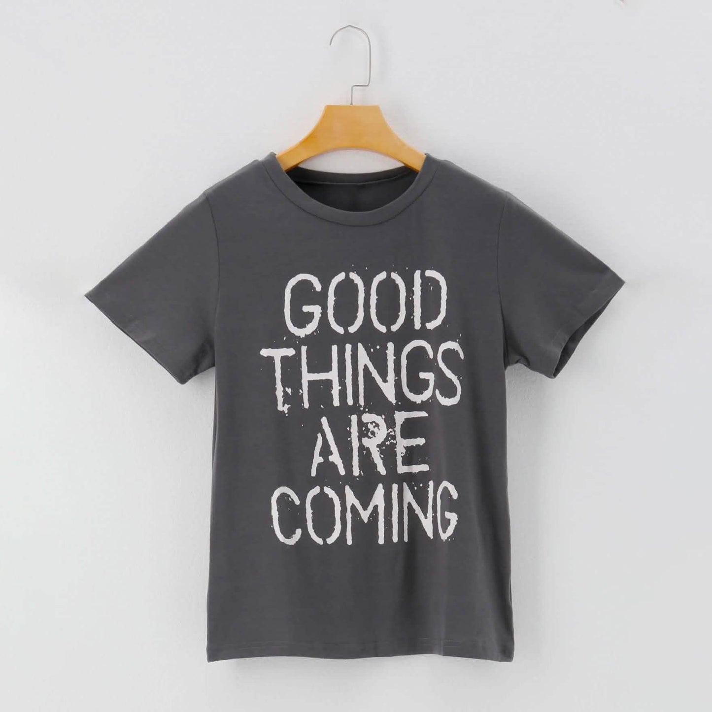 Letters Print Round Neck Short Sleeve Casual T-Shirt DailySale