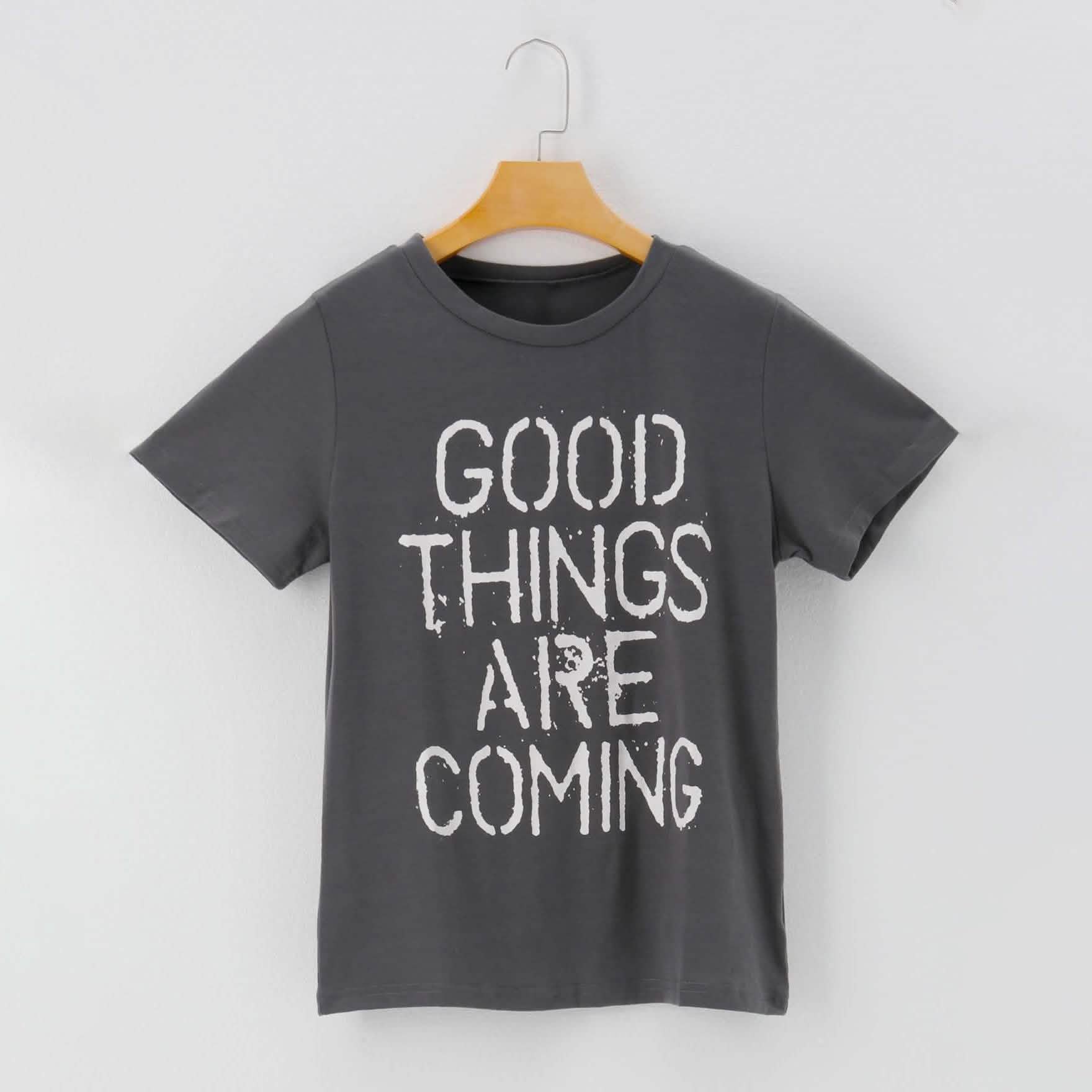 Letters Print Round Neck Short Sleeve Casual T-Shirt DailySale