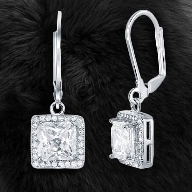 Leverback Elegance Princess Halo Drop Earring DailySale