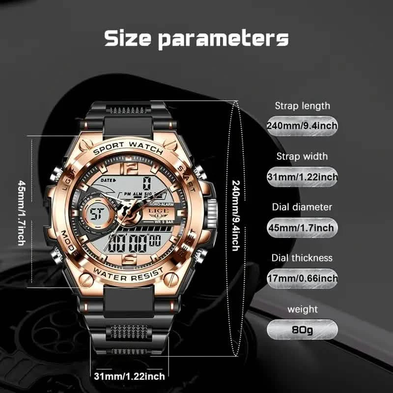 LIGE Men Digital Military Waterproof Watch DailySale