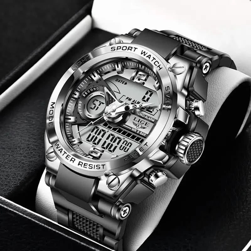 LIGE Men Digital Military Waterproof Watch DailySale