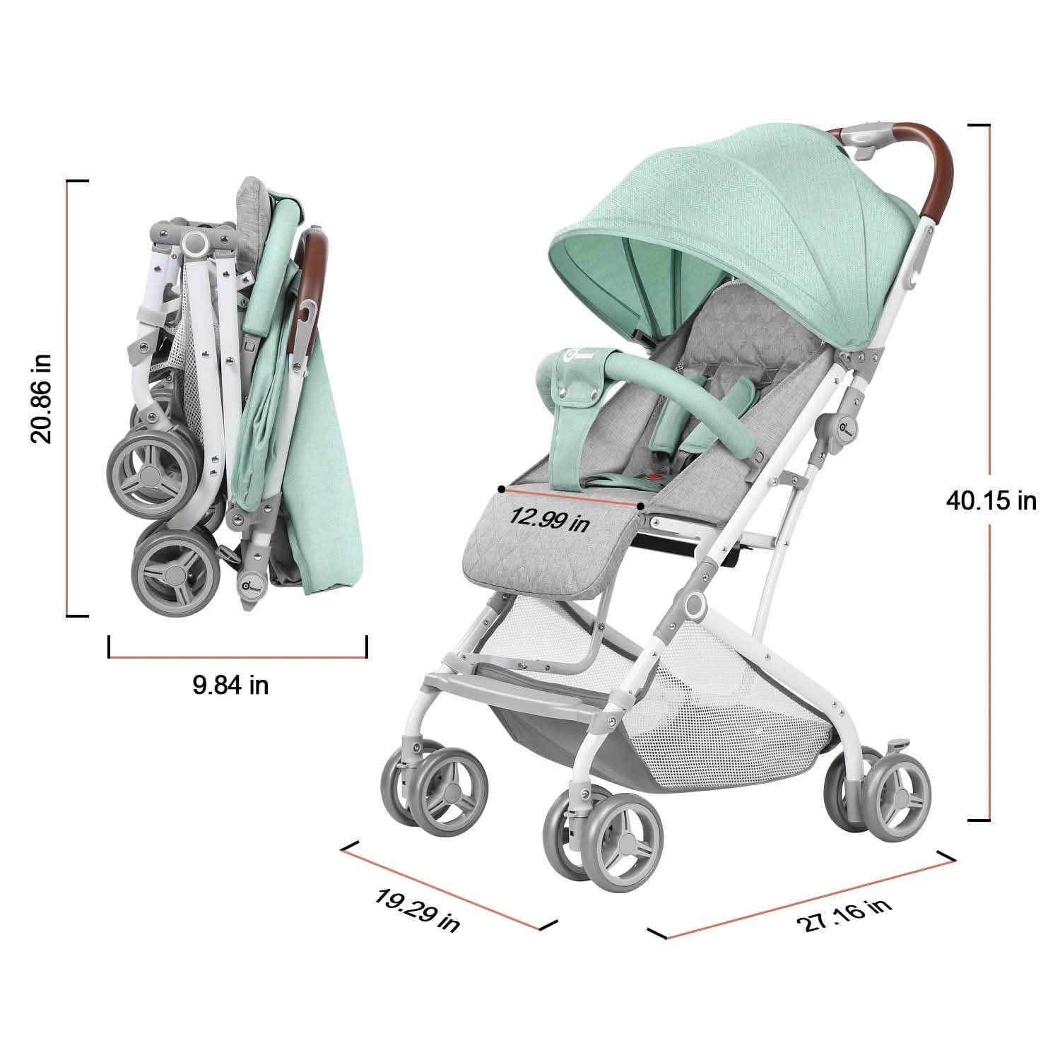 Light Blue Baby Infant Foldable Umbrella Stroller Lightweight Travel Carriage Pushchair DailySale