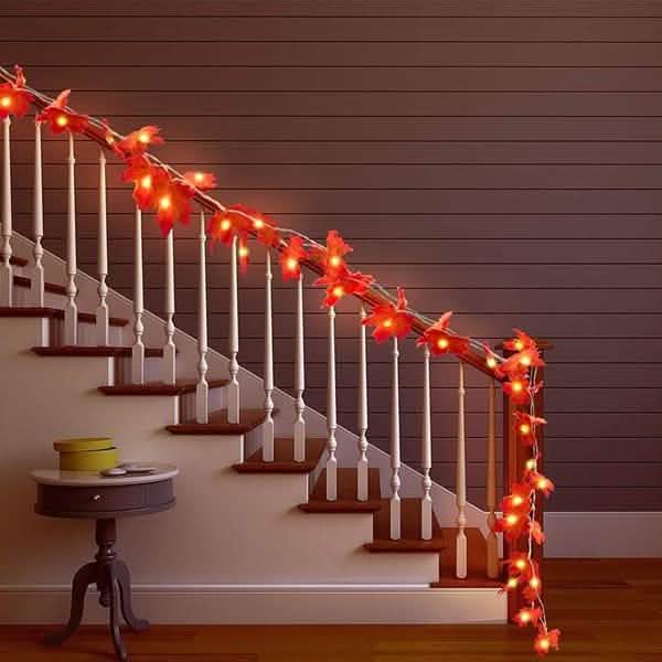 Lighted Fall Garland 40 LED String Light DailySale