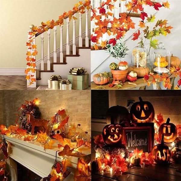 Lighted Fall Garland 40 LED String Light DailySale
