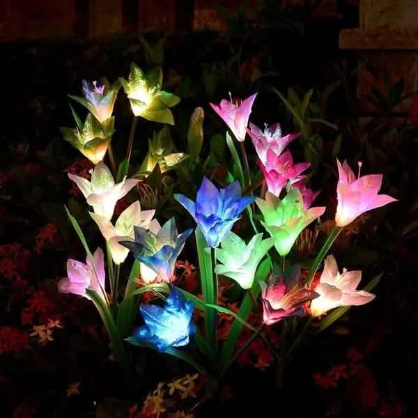 Lily Flower Multi-Color Changing LED Solar Powered Lights DailySale