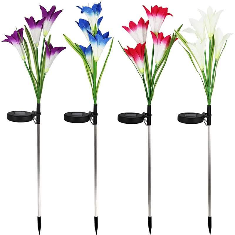 Lily Flower Multi-Color Changing LED Solar Powered Lights DailySale