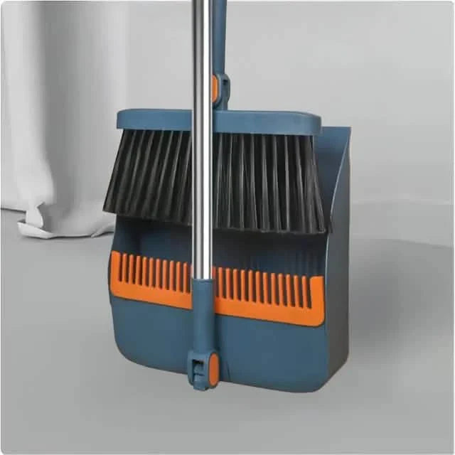 Long Handle Rotating Broom and Dustpan Set with Comb Tooth DailySale