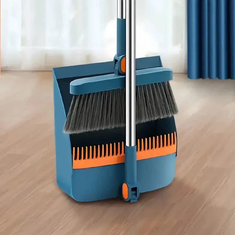 Long Handle Rotating Broom and Dustpan Set with Comb Tooth DailySale