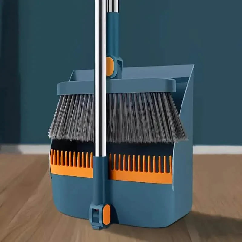 Long Handle Rotating Broom and Dustpan Set with Comb Tooth DailySale
