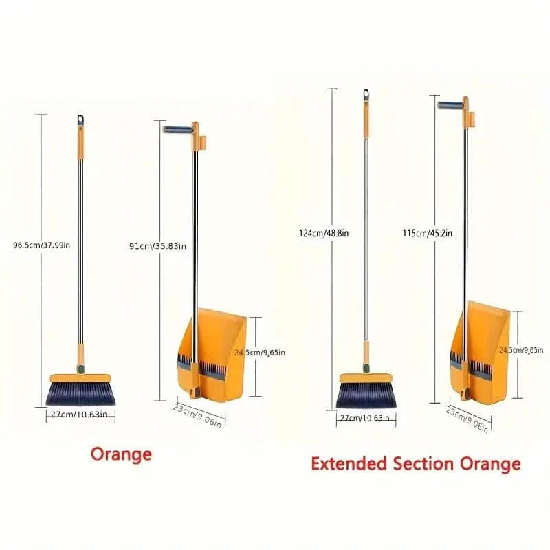 Long Handle Rotating Broom and Dustpan Set with Comb Tooth DailySale