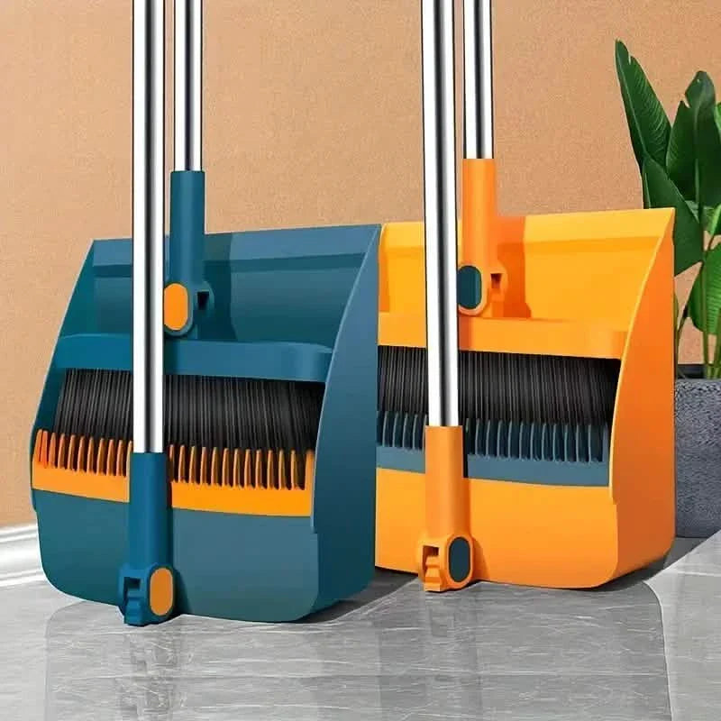 Long Handle Rotating Broom and Dustpan Set with Comb Tooth DailySale