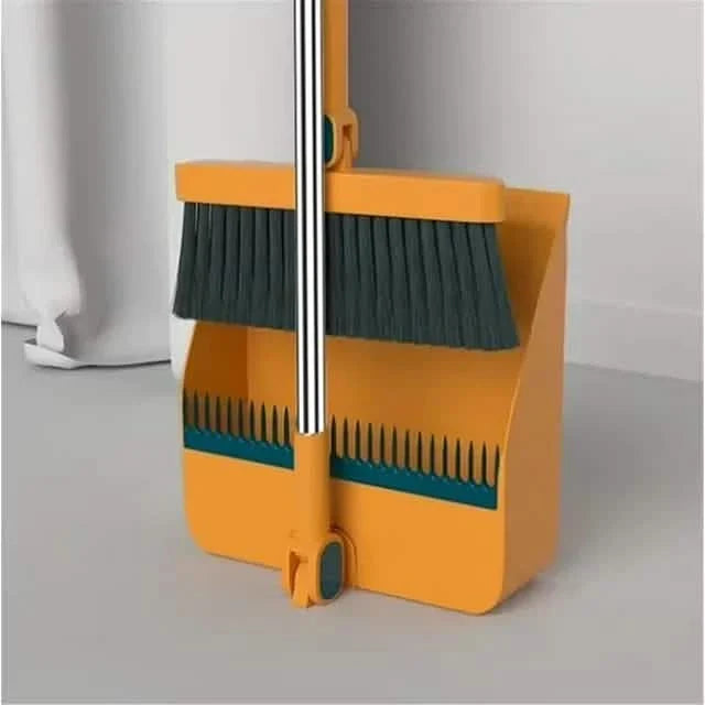 Long Handle Rotating Broom and Dustpan Set with Comb Tooth DailySale