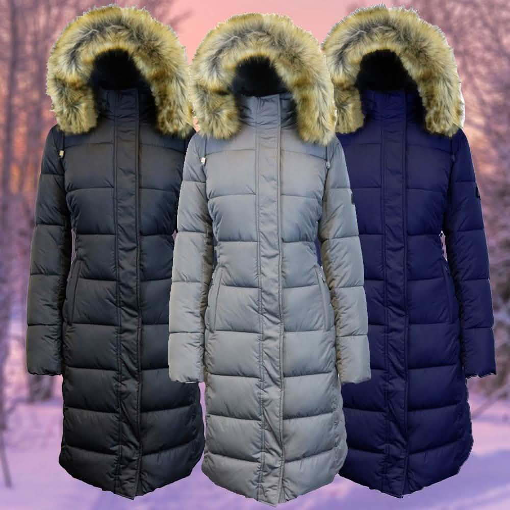 Long Heavyweight Parka Jacket with Faux-Fur Hood DailySale