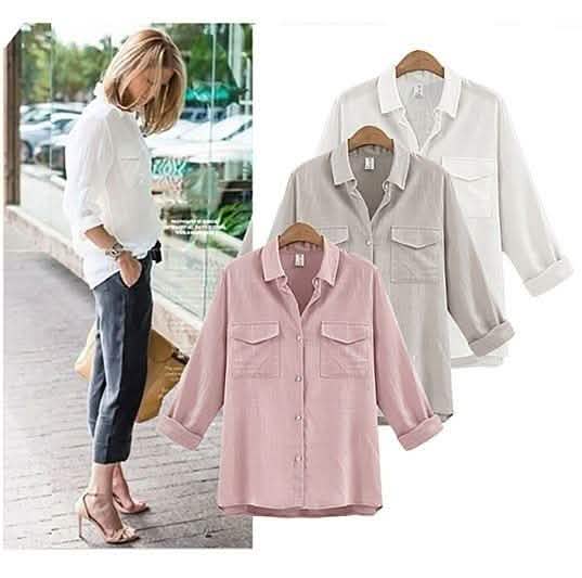 Loose Cut White Linen/Cotton Button Up Breathable Shirt - Size: XL DailySale