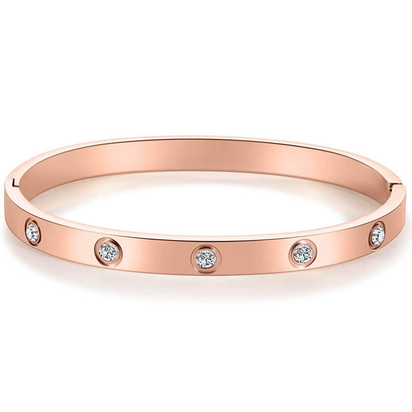 Love Friendship Bracelet Bangle with Cubic Zirconia Stones DailySale