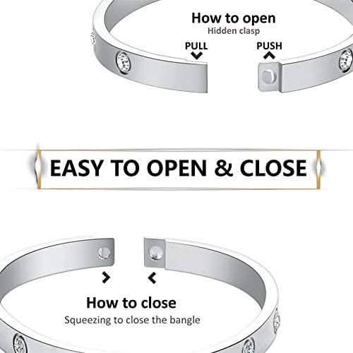 Love Friendship Bracelet Bangle with Cubic Zirconia Stones DailySale