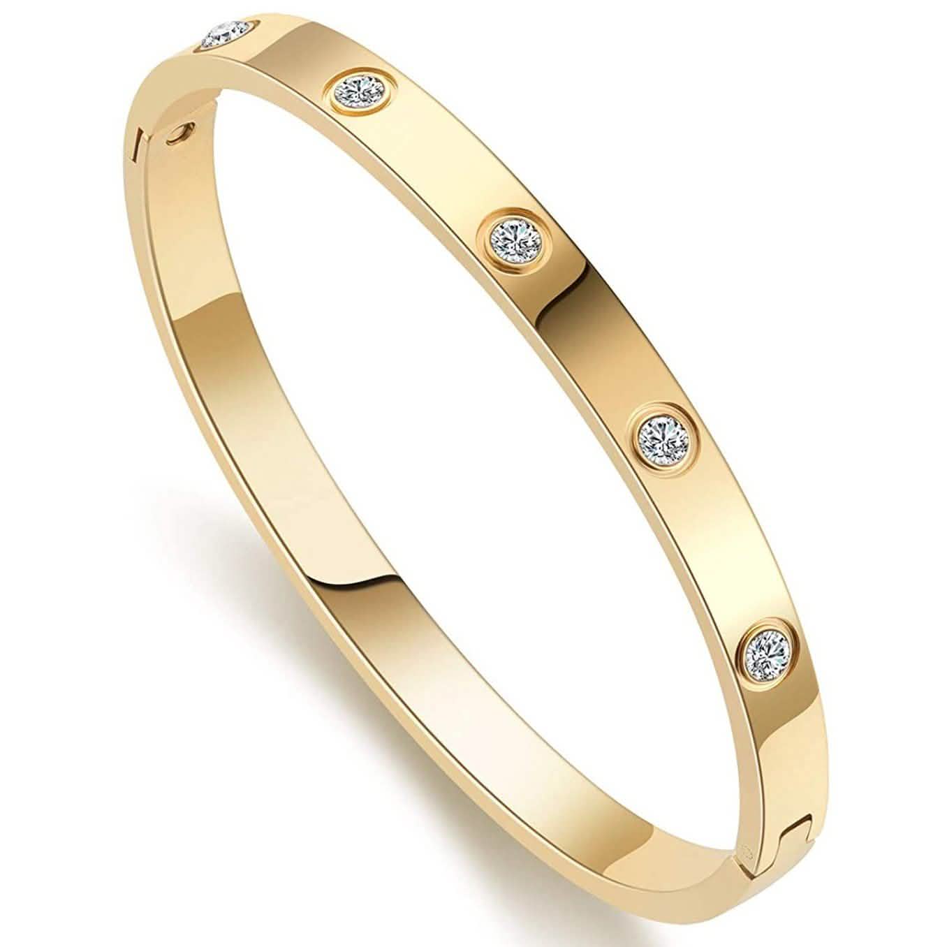 Love Friendship Bracelet Bangle with Cubic Zirconia Stones DailySale